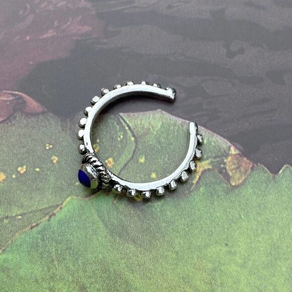 Lapis Bali Style Sterling Silver Toe Ring Midi Ring - Picture 3 of 4